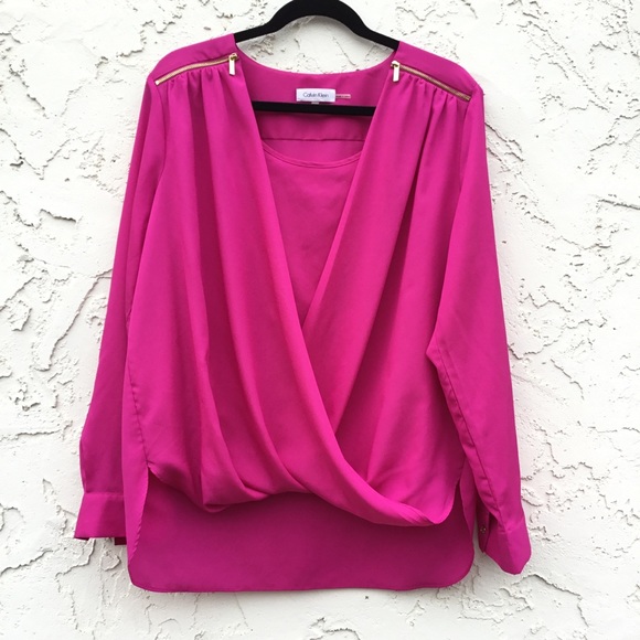 Calvin Klein Tops - Calvin Klein Women’s Pink Blouse Size XL